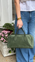 Celine Bag, Forest Green Suede Bowling Bag