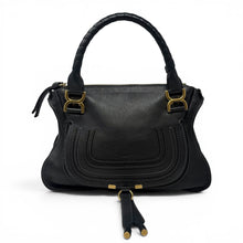 Chloé Bag, Black Smooth Leather Medium Marcie Shoulder Bag