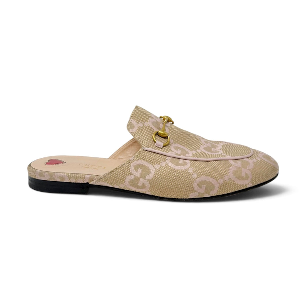 Gucci Shoes, Monogram Macro GG Nappa Charlotte Princetown Mules (size 40.5)