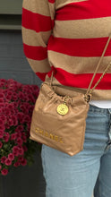 Chanel Bag, Beige Shiny Calfskin Leather 22 Mini Hobo Crossbody
