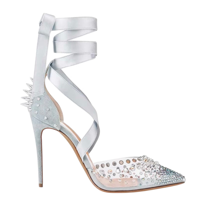 Christian Louboutin Shoes, Light Blue PVC Patent Mechante Reine 100 Pumps