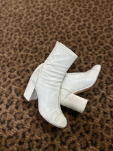 Chanel Shoes, White Leather Heeled Boots (size 39)