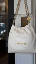 Chanel Bag, 2022 White Shiny Calfskin Small 22 Hobo Bag