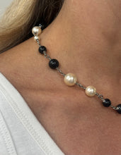 Chanel 2017 Metal Pearl Bead Crystal CC Necklace