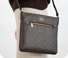 Coach Bag, Brown Signature Canvas Rowan File Crossbody