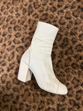 Chanel Shoes, White Leather Heeled Boots (size 39)