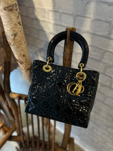 Christian Dior Bag, Black Patent Cannage Medium ‘Lady Dior’ Bag