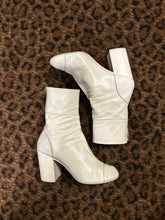 Chanel Shoes, White Leather Heeled Boots (size 39)