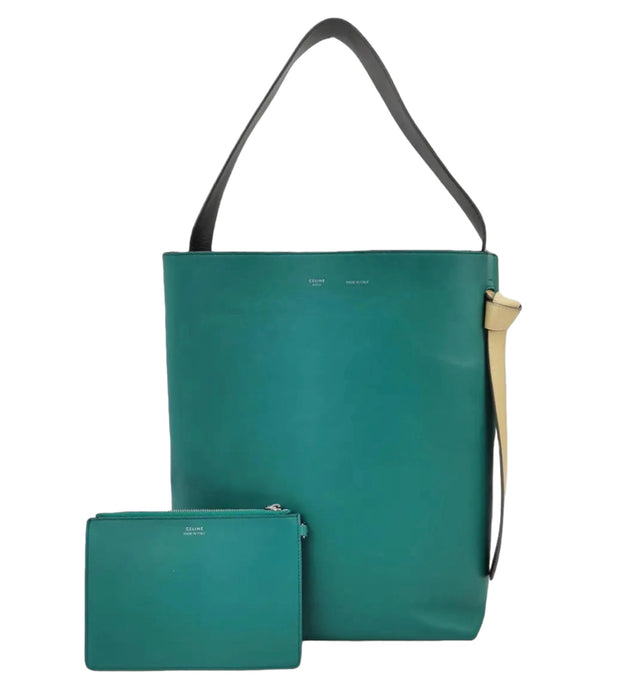 Celine Bag, Marble Green Smooth Calfskin Small Twisted Cabas Tote