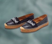 Chloé Shoes, Black Woody Leather Espadrilles (size 36)