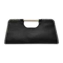Lucque Black & White Leather Clutch