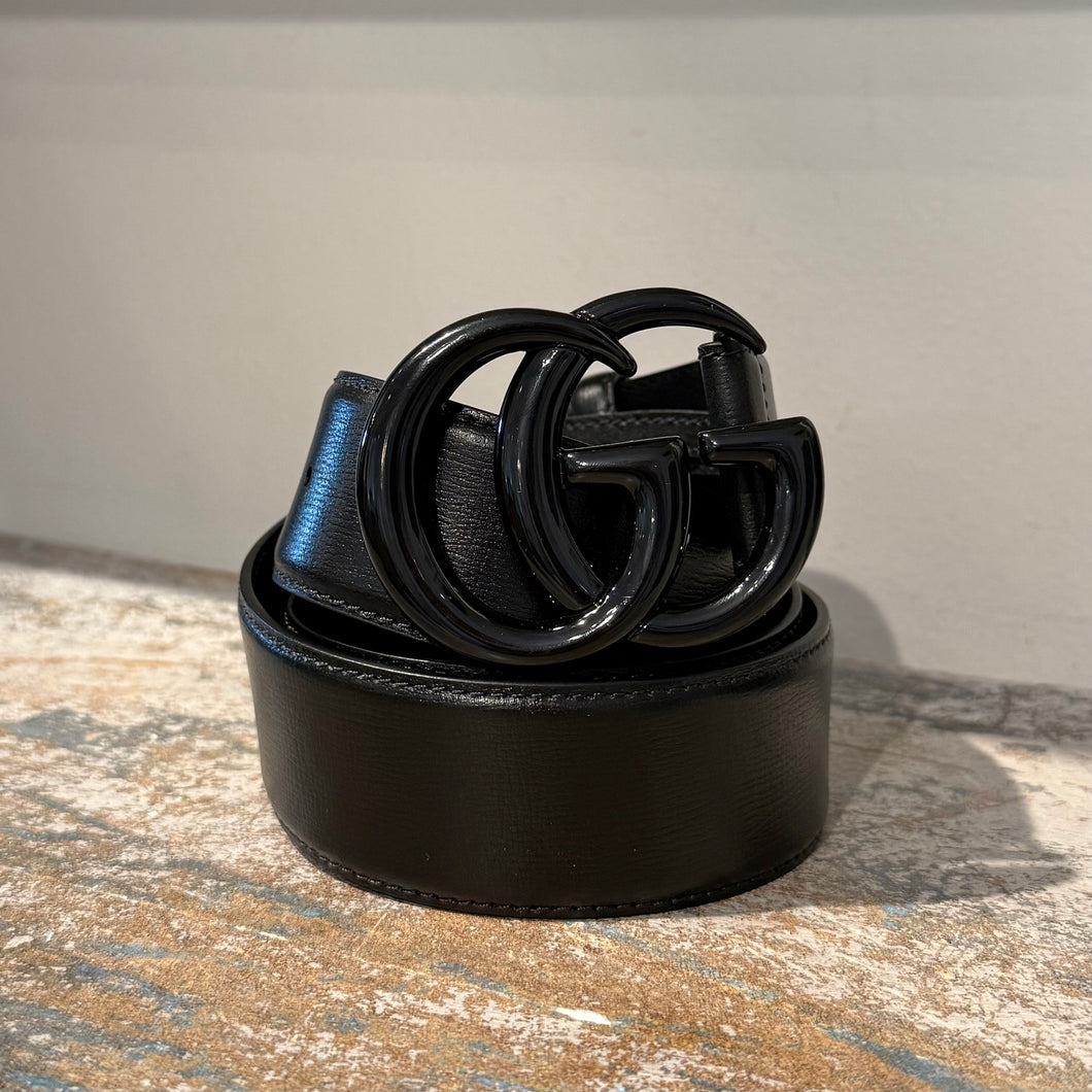 Gucci Black GG Leather Belt (size 85)