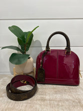 Louis Vuitton Bag, Raspberry Vernis Patent Leather Monogram Alma BB