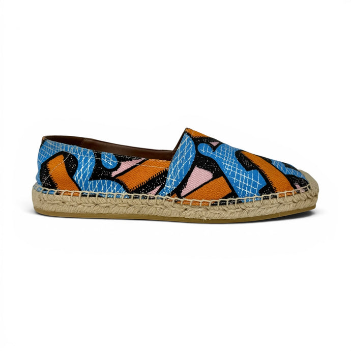 Burberry Shoes, Blue & Orange Canvas Espadrilles (size 39)