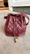 Chanel Bag, Burgundy Caviar Leather Drawstring Bucket Bag