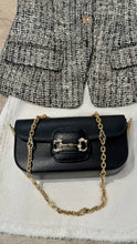 Gucci Bag, Black Horsebit 1955 Embellished Textured-Leather Bag