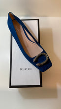 Gucci Shoes, Blue Suede Dionysus Flats (size 39.5)