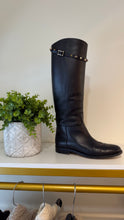 Valentino Shoes, Black Leather Tall Rockstud Boots (size 38.5)