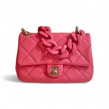 Chanel Bag, 2024 Fuchsia Pink Caviar Leather Mini Square Flap Bag