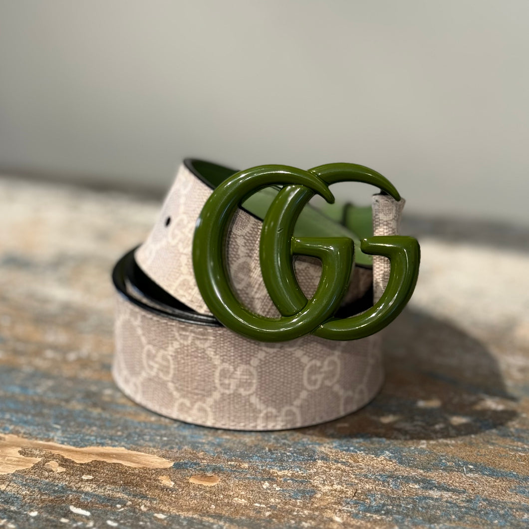 Gucci Green GG Canvas Belt (size 85)