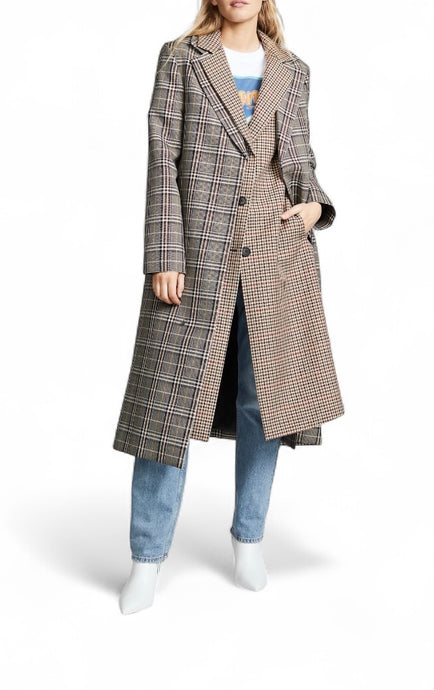 Monse Plaid Double Collar Coat