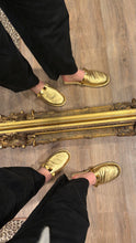 Valentino Shoes, Gold Leather Roman Stud Mules (size 39)