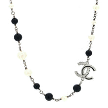 Chanel 2017 Metal Pearl Bead Crystal CC Necklace