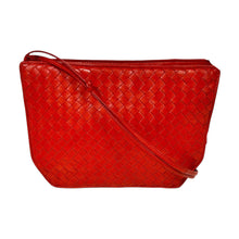 Bottega Veneta Bag, Red Nappa Intrecciato Leather Crossbody