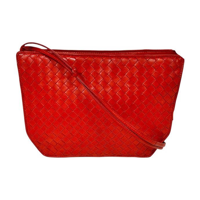 Bottega Veneta Bag, Red Nappa Intrecciato Leather Crossbody