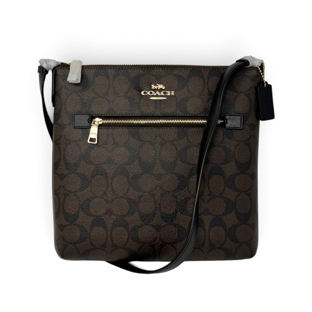 Coach Bag, Brown Signature Canvas Rowan File Crossbody