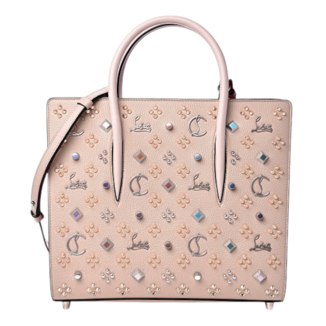 Christian Louboutin Bag, Blush Calfskin Spikes Loubinthesky Medium Paloma