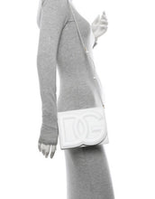 Dolce & Gabbana Bag, White Logo Flap Leather Crossbody Bag