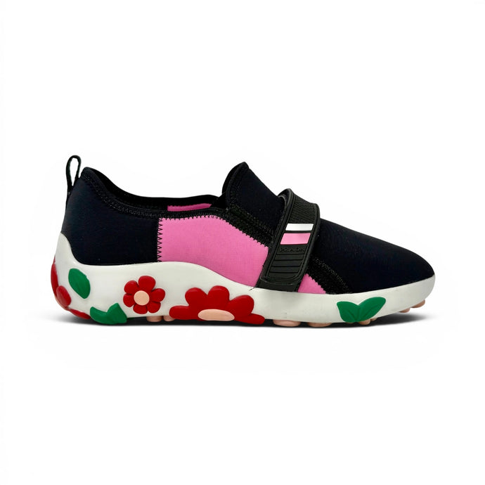 Prada Shoes, Black Nylon Floral Sneakers (size 37.5)