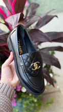 Chanel Shoes, Black Lambskin Quilted CC Turnlock Loafers (size 38)