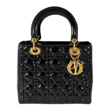 Christian Dior Bag, Black Patent Cannage Medium ‘Lady Dior’ Bag