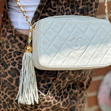 Chanel Bag, 1994 White Lambskin Leather Tassel Camera Crossbody