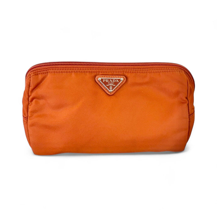 Prada Orange Cosmetic Nylon Poucho