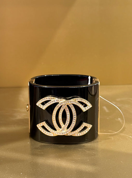 Chanel 2016 Black Resin CC Cuff