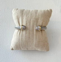 David Yurman Sterling Silver with 18k Yellow Gold and Pavé Diamond Domes
