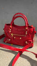 Balenciaga Bag, Red Agneau Giant 12 Gold Hardware Mini City Crossbody