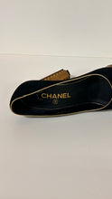Chanel Shoes, Black Suede Platform Gold Trim Pumps (size 38)