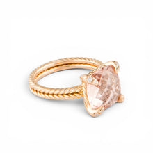David Yurman Chatelaine Ring with Morganite and Diamonds in 18k Rose Gold, 11mm