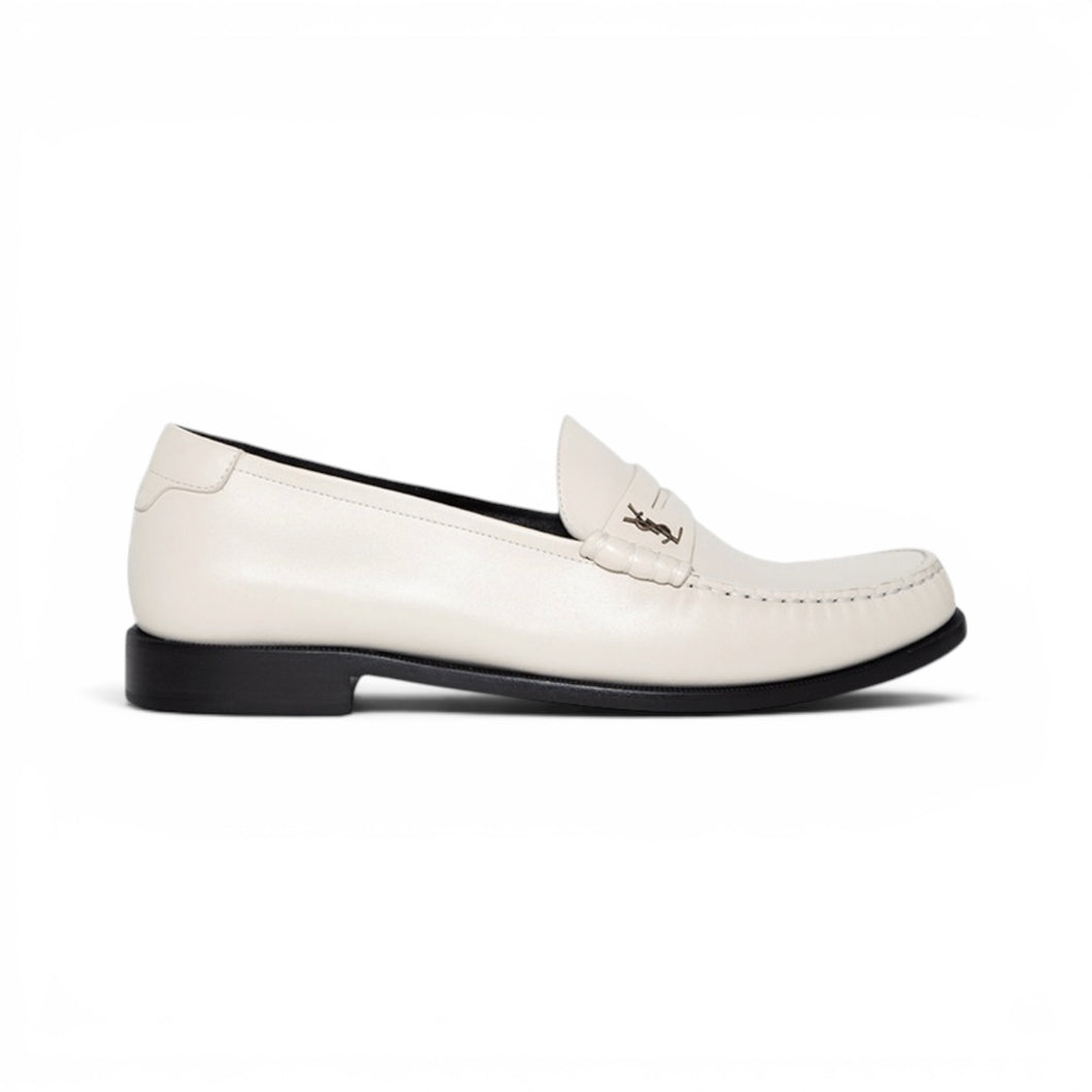 Saint Laurent Shoes, Pearl Leather Le Loafer Penny Loafers (size 38)