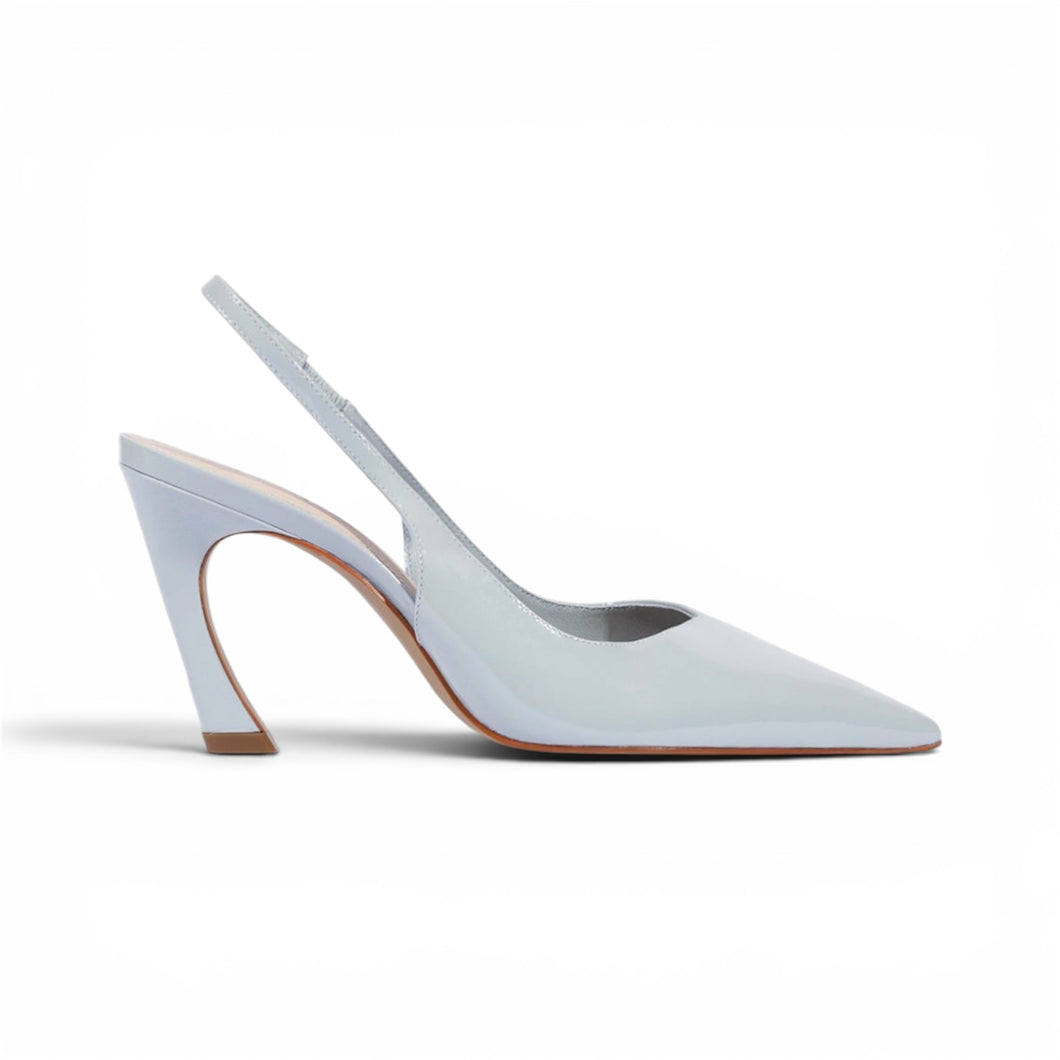 Schutz Shoes, Blue Lexi Sling Mid Leather Pumps