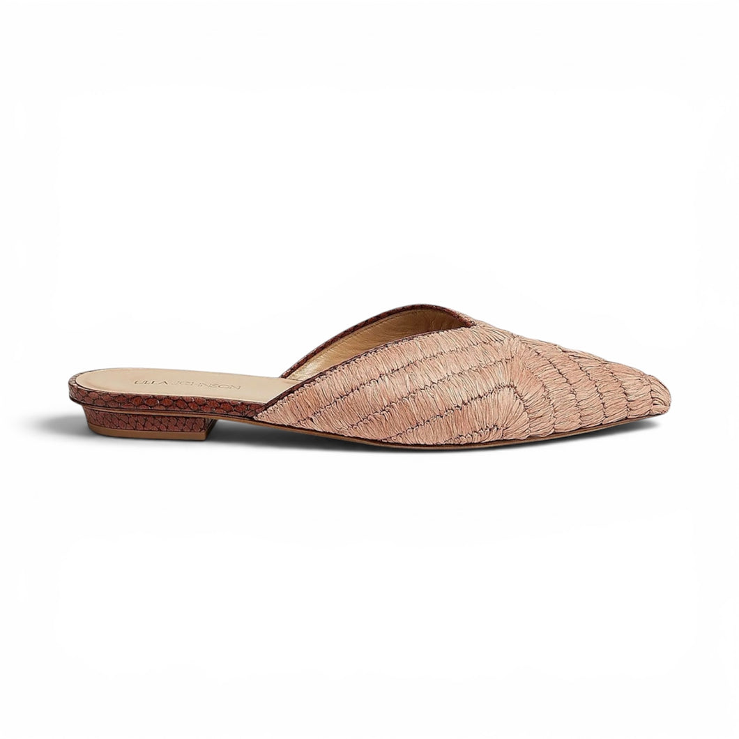 Ulla Johnson Shoes, Blush Woven Raffia Mules