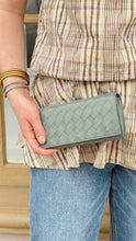 Bottega Veneta Aloe Leather Intrecciato Continental Wallet
