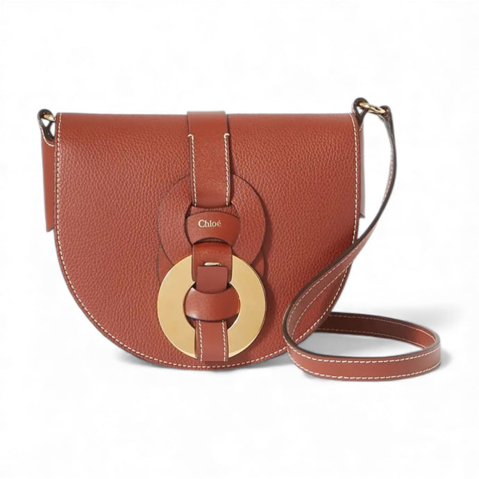Chloé Bag, Brown Darryl Small Textured-Leather Shoulder Bag