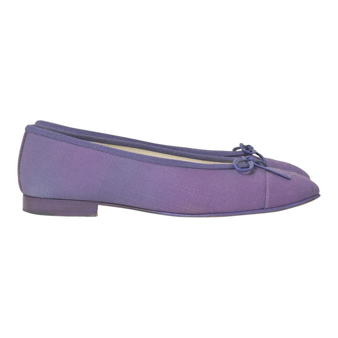 Chanel Shoes, Purple Fabric Ballet Flats (size 40)