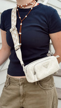 Prada Bag, Off-White Leather Logo-Plaque Multi-Pocket Crossbody Bag