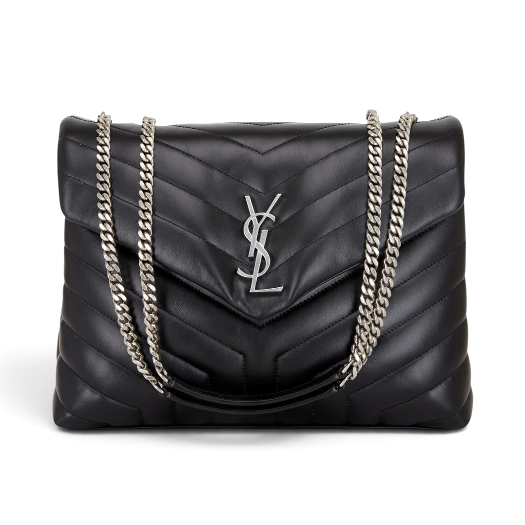 Saint Laurent Bag, Black Quilted Leather Loulou Medium Chain Bag